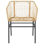 vidaXL Ensemble à manger jardin 7Pièces marron rpoly otin verre