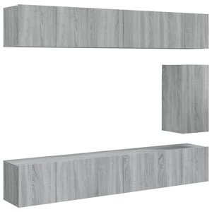 vidaXL Ensemble de meubles TV 7 Pièces Sonoma gris Bois d'ingénierie