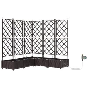 vidaXL Cache-pot de jardin 5 Pièces Marron Acier