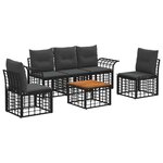 vidaXL Ensemble de canapés d'extérieur 6 pc Noir et Gris foncé