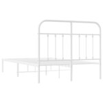 vidaXL Cadre de lit métal avec tête de lit blanc 120x190 cm