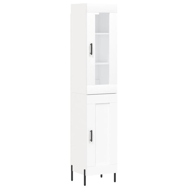 vidaXL Buffet haut Blanc 34 5x34x180 cm Bois d'ingénierie