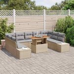 vidaXL Ensemble de salle à manger pour jardin 10 Pièces Beige et gris