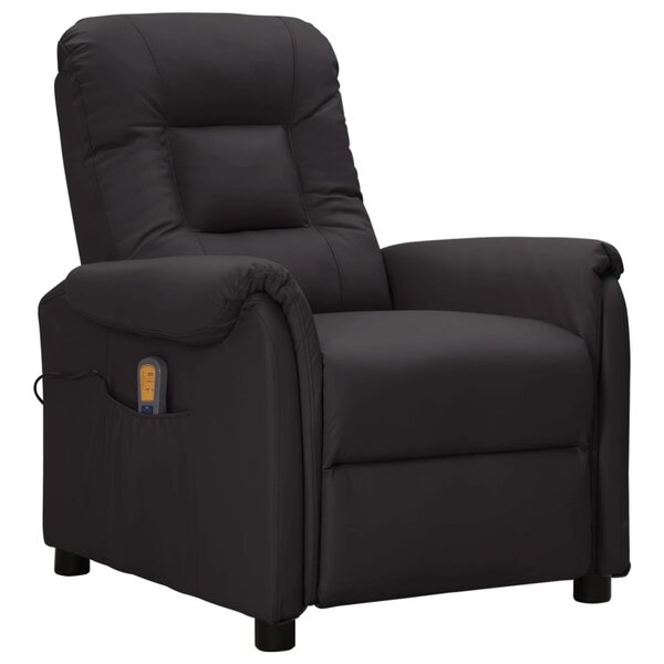 vidaXL Fauteuil de massage Noir Similicuir