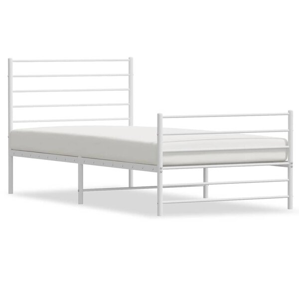 vidaXL Cadre de lit métal sans matelas avec pied de lit blanc 80x200cm