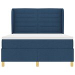 vidaXL Lit à ressort avec matelas Bleu 160x200 cm Tissu