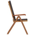 Chaises de jardin inclinables vidaXL avec coussins - 8 pièces en bois de teck massif