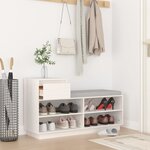 vidaXL Armoire à chaussures Blanc 110x34x61 cm Bois de pin massif