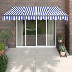 vidaXL Auvent rétractable automatique bleu et blanc 3x2 5 m