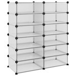 vidaXL Étagère à chaussures Transparent 94 5x36 5x106 cm PP