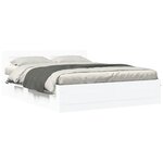 vidaXL Cadre de lit avec tête de lit sans matelas blanc 160x200 cm