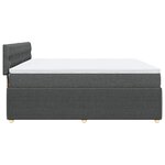 vidaXL Sommier à lattes de lit avec matelas Gris foncé 200x200cm Tissu