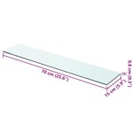vidaXL Panneau d’étagère Verre transparent 70 x 15 cm