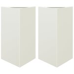 vidaXL Jardinières 2 Pièces blanc triangulaire 50x43x75 cm acier
