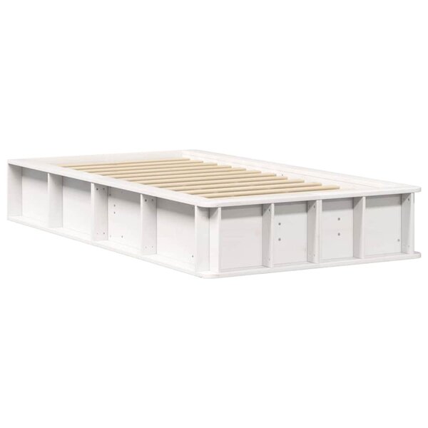 vidaXL Cadre de lit avec stockage Blanc 90 x 190 cm bois