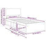 vidaXL Cadre de lit Chêne artisan 90 x 200 cm Pin massif