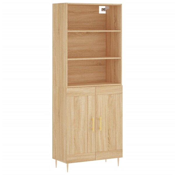 vidaXL Buffet haut Chêne sonoma 69 5x34x180 cm Bois d'ingénierie