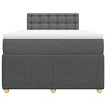 vidaXL Sommier à lattes de lit avec matelas Gris foncé 120x200cm Tissu