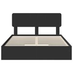 vidaXL Lit de Rangement Noir 140 x 190 cm Bois d'ingénierie