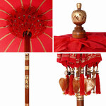 vidaXL Parasol balinais Rouge 95 x 95 x 260 cm