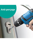 THIRARD - Verrou universel Transit 2 ajustable  double cylindre  blanc  5 clés