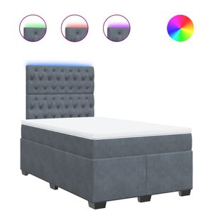 vidaXL Sommier à lattes de lit et matelas gris foncé 120x190cm velours