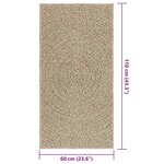 vidaXL Tapis ZIZUR beige 60x110 cm aspect de jute intérieur extérieur
