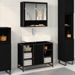 vidaXL Ensemble de mobilier de salle de bain 2 Pièces Chêne noir