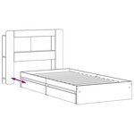 vidaXL Cadre de lit avec rangement Noir 90 x 190 cm Bois d'ingénierie