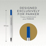 PARKER recharge bille Quinkflow  pointe moyenne  bleue  blister X 1