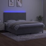 vidaXL Sommier à lattes de lit avec matelas LED Gris clair 160x200 cm
