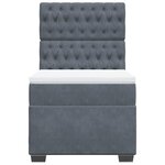 vidaXL Sommier à lattes de lit et matelas Gris foncé 90x200 cm Velours
