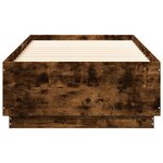 vidaXL Cadre de lit avec lumières LED chêne fumé 90x200 cm