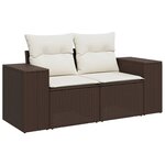 vidaXL Salon de jardin avec coussins 5 Pièces marron résine tressée