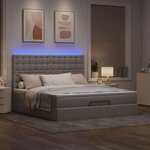 VidaXL Cadre de lit ottoman avec matelas taupe 180x200 cm tissu