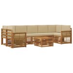 vidaXL Ensemble de canapés d'extérieur 8 pc Naturel et Beige
