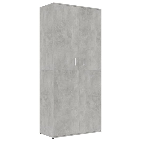 vidaXL Armoire à chaussures Gris béton 80x39x178 cm Bois d'ingénierie