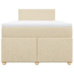 vidaXL Sommier à lattes de lit avec matelas Crème 120x200 cm Tissu