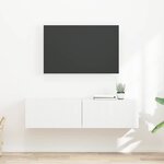 vidaXL Meuble TV mural 2 Pièces Blanc 60 x 31 x 29.5 cm Bois d'ingénierie