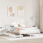vidaXL Cadre de lit sans matelas blanc 140x200 cm bois de pin massif