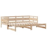 vidaXL Lit de jour avec gigogne et tiroirs sans matelas 90x190 cm