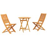 vidaXL Ensemble de mobilier d'extérieur 3 Pièces Marron 70 x 70 x 75 cm