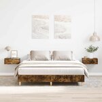 vidaXL Cadre de lit sans matelas chêne fumé 150x200 cm bois ingénierie