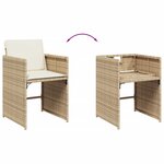 vidaXL Ensemble à manger de jardin avec coussins 5Pièces Beige poly rotin