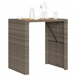 vidaXL Table de bar de jardin et dessus en bois acacia résine tressée