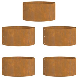 vidaXL Anneau de jardinière 5 Pièces Marron 40 x 40 x 20 cm Acier Corten