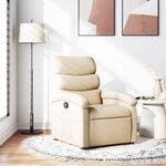 vidaXL Fauteuil inclinable Crème Tissu