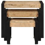 vidaXL Tables gigognes 3 Pièces Bois solide de manguier