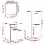 vidaXL Set de Meubles pour Salle de Bain avec porte 3 Pièces Bois Ancien