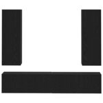vidaXL Set de meubles TV mural en chêne noir  4 pièces en bois d'ingénierie